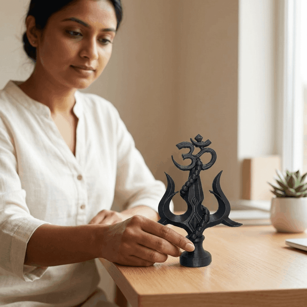 Buy Shiva Trishul & Om Stand - 3D printed pooja-decor online India