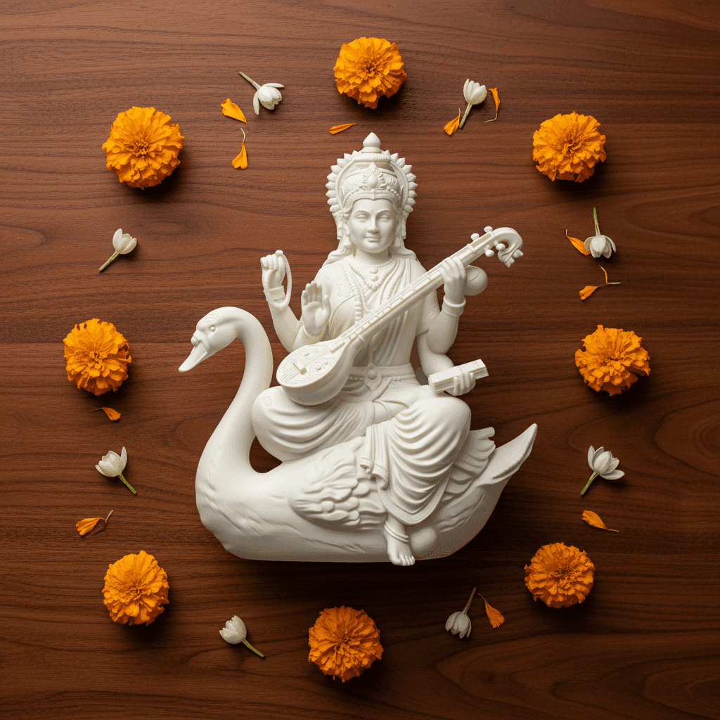 Buy Maa Saraswati Idol - 3D printed pooja-decor online India