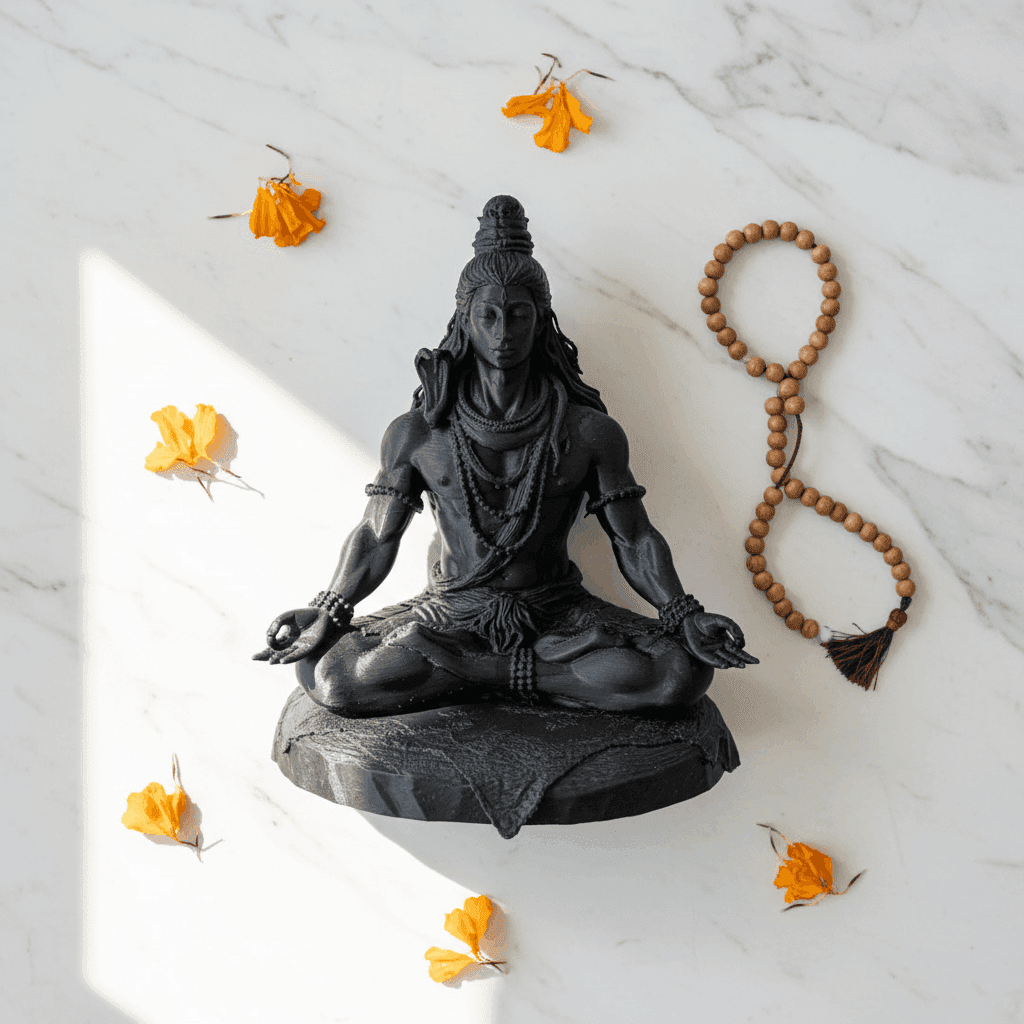 Buy Meditating Mahadev Idol - 3D printed pooja-decor online India